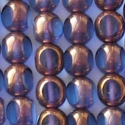 8mm Medium Sapphire/Bronze 3-Cut Beads [25]
