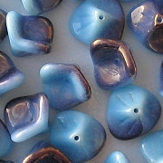 8x12mm Blue/Purple 3-Petal Flower Beads [10]