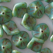 8x12mm Turquoise Picasso 3-Petal Flower Beads [10]