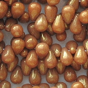 6mm Brown Ochre Luster Teardrop Beads [100]