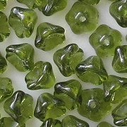 6x8mm Olive Green Bell Flower Beads [50]