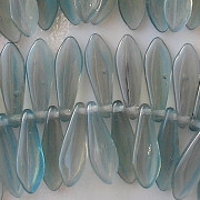 15mm Gray/Aqua Dagger Beads [50]