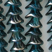 10x12mm Dark Teal Celsian 3-Petal Flower Beads [25] (see Comments)