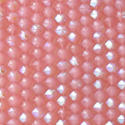 6mm Pink Opalescent AB "English Cut" Beads [50]