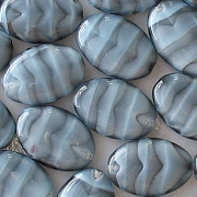 16mm Gray Tiger Flat Oval Beads [20]
