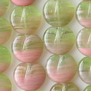 11x12mm Green/Pink Apple Beads [50]