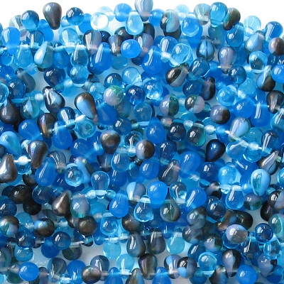 6mm Blue Mixed Teardrop Beads [100]