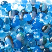 6mm Blue Mixed Teardrop Beads [100]