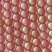 4mm Pink/Gold Matte Beads [100]