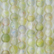 4mm Lime Green Multicolored Matte Round Beads [100]