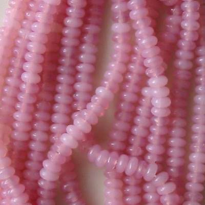 2x4mm Pink Opalescent Rondelle Beads [100]