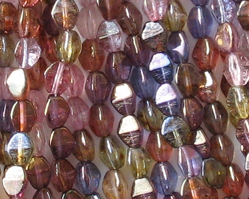 5mm Mixed Luster Pinched Oval Beads [100]