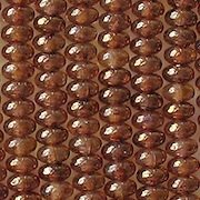 2x4mm Brown/Gold Luster Rondelle Beads [100]