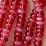 2x4mm Cranberry/Pearl Rondelle Beads [100]