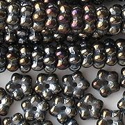 3x7mm Dark Brown Iris Flower Spacer Beads [50]