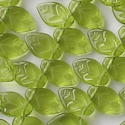 12mm Olive Green Leaf Beads [50]