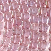 5mm Light Pink Luster Cube Beads [50]