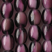11mm Purple/White Oval Beads [25]