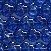 9mm Sapphire Blue Luster Pansy Beads [50]