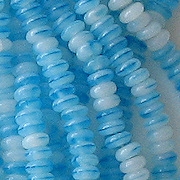2x4mm Capri Blue/White Rondelle Beads [100]