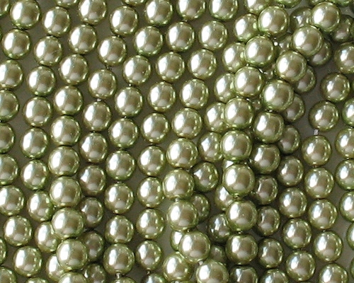 6mm Olive Green Round Glass Pearls [80] (see Comments)