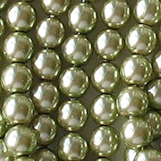 6mm Olive Green Round Glass Pearls [80] (see Comments)