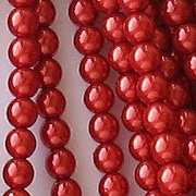 4mm Hyacinth Red Round Glass Pearls [118+]