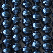 6mm Navy Blue Snail-Shell Glass Pearls [50] (see Defects)