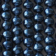 6mm Navy Blue Snail-Shell Glass Pearls [50] (see Defects)