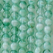 4mm Green/White Round Beads [100]