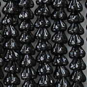 5x6mm Black Bell Flower Beads [50]