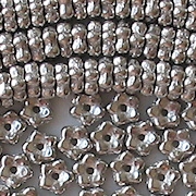 2x5mm Silver Flower Spacer Beads [100]