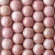 6mm Light Pink Gold Luster Round Beads [50]