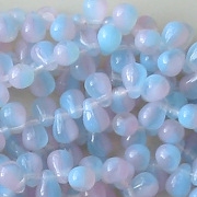 6mm Baby Blue/Pink Teardrop Beads [100]