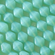 6mm Milky Light Teal Bicone Beads [50]