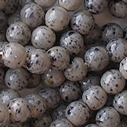 6mm Gray Speckled Coated Round Beads [50]