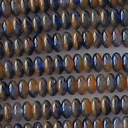 2x4mm Blue/Caramel Rondelle Beads [100]