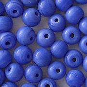 7mm Opaque Blue Round Beads [50]