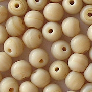 7mm Opaque Beige Round Beads [50]