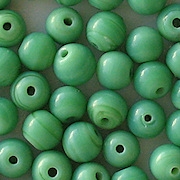 7mm Opaque Green Round Beads [50]