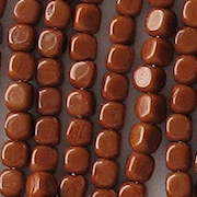 3.5mm Brown Umber Cube Beads [100]