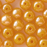 7-8mm Bright Milky Yellow Luster Round Beads [40] (see Comments)