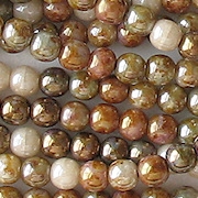 4mm Brown Mixed Picasso Luster Round Beads [100]