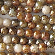 4mm Brown Mixed Picasso Luster Round Beads [100]