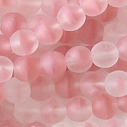 6mm Pink Givre Matte Round Beads [50]