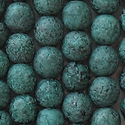 8mm Turquoise Mottled 'Stone' Round Beads [25]