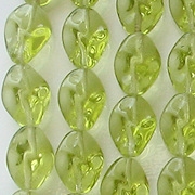 12mm Chrysolite Wavy Oval Beads [50]