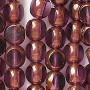 8mm Amethyst Purple/Bronze 3-Cut Round Beads [25]