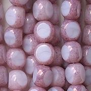 8mm Lavender Picasso 3-Cut Round Beads [25]
