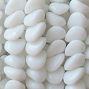 9mm White Wavy Rondelle Beads [50]